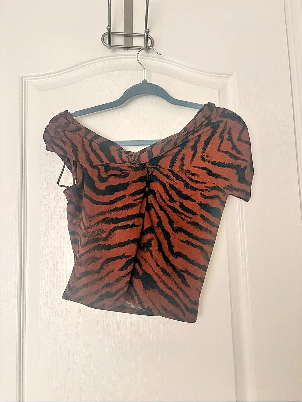 Brown & Black Animal Print Crop Top Like New